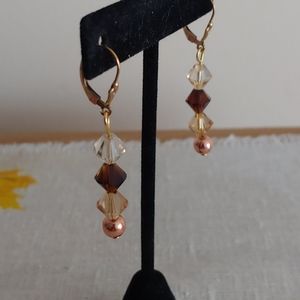 Swarovski Crystals and Copper Bead Earrings